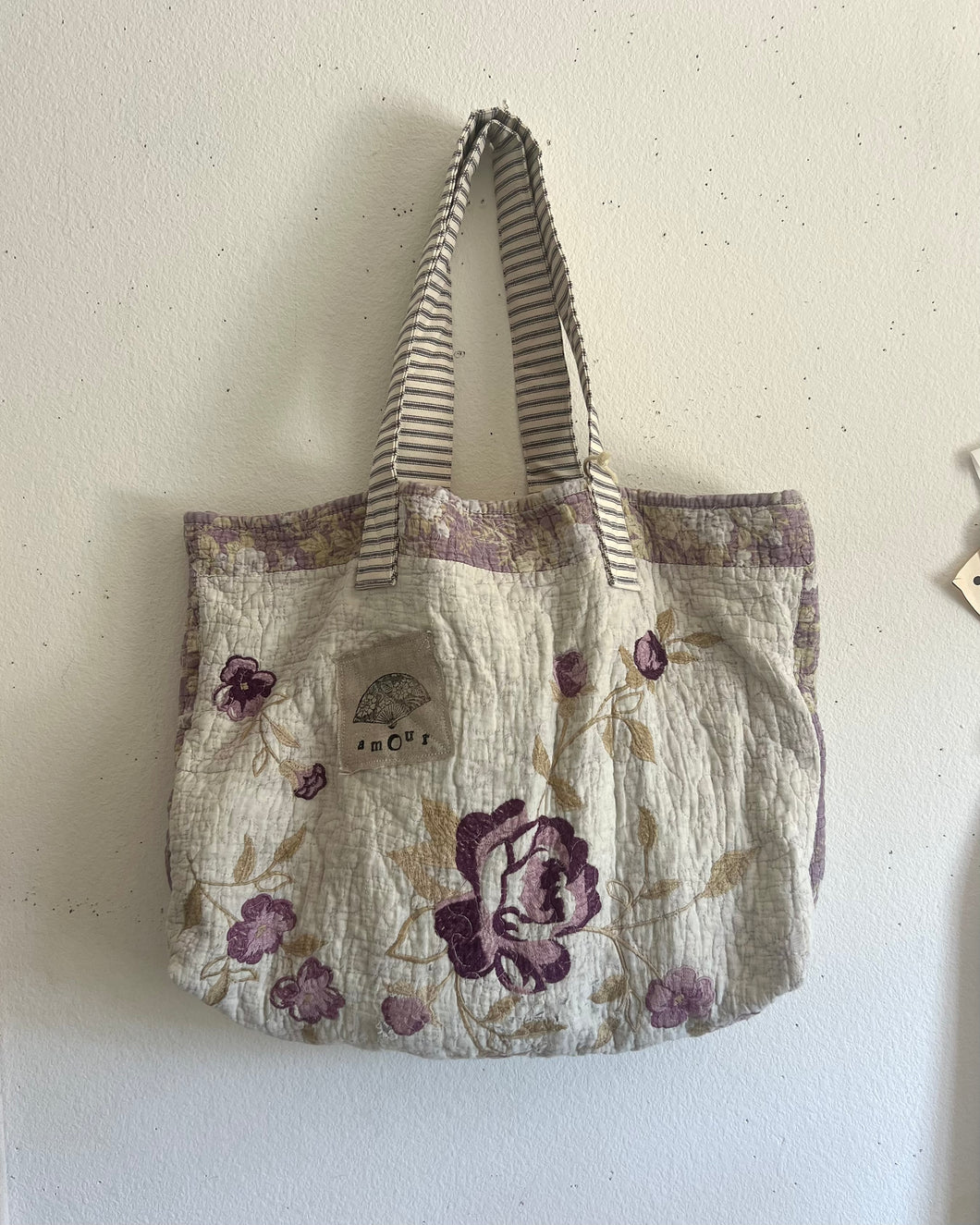 Quilted tote ~ purple floral