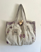 Load image into Gallery viewer, Quilted tote ~ purple floral
