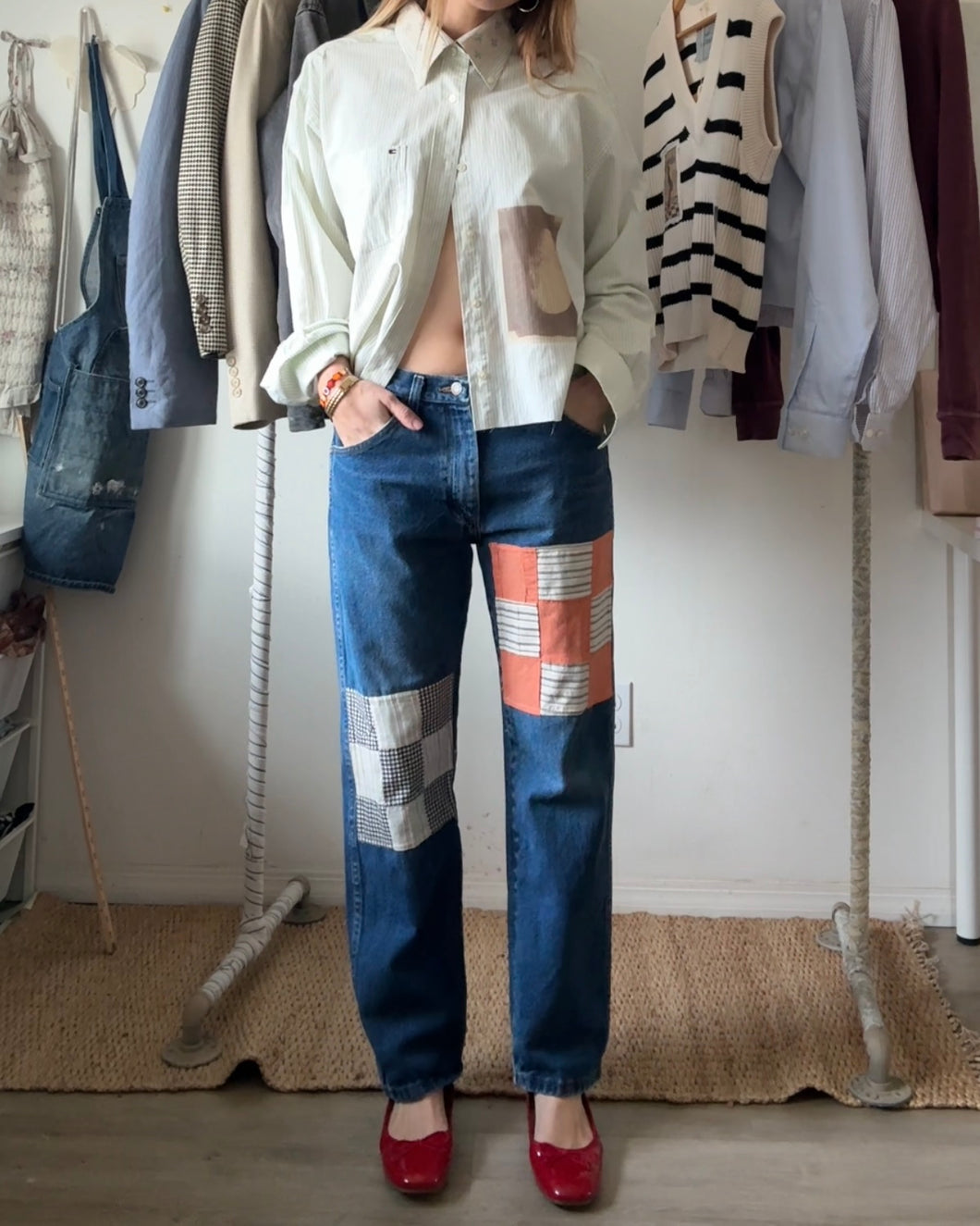 Quilt Patched Jeans 01