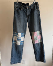 Load image into Gallery viewer, Quilt Patched Jeans 02
